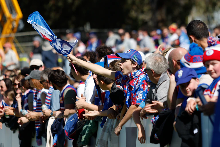 Western Bulldogs fans cheer on their team