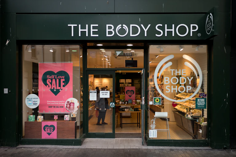 The street front of a Body Shop store