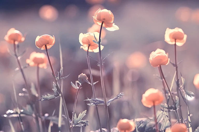 Close up of small pink flowers