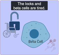 Illustration of coal and beta cell