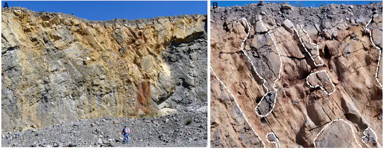 photograph of a sandy coloured cliff face