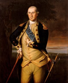 Un retrato formal de un hombre con uniforme militar.