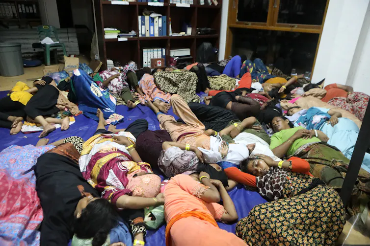 Rohingya refugees rescued from sea.