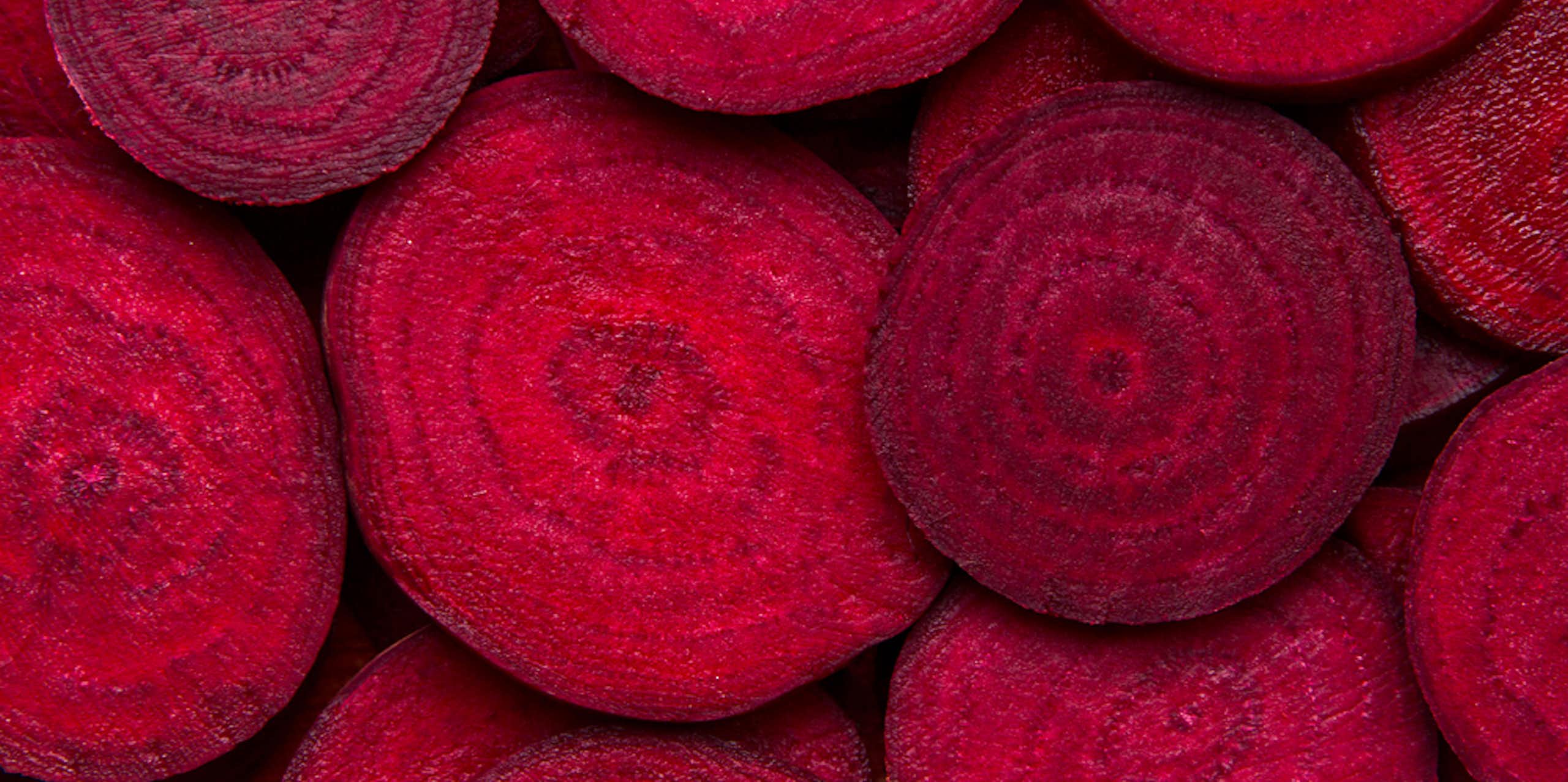 Beetroot slices arranged side by side