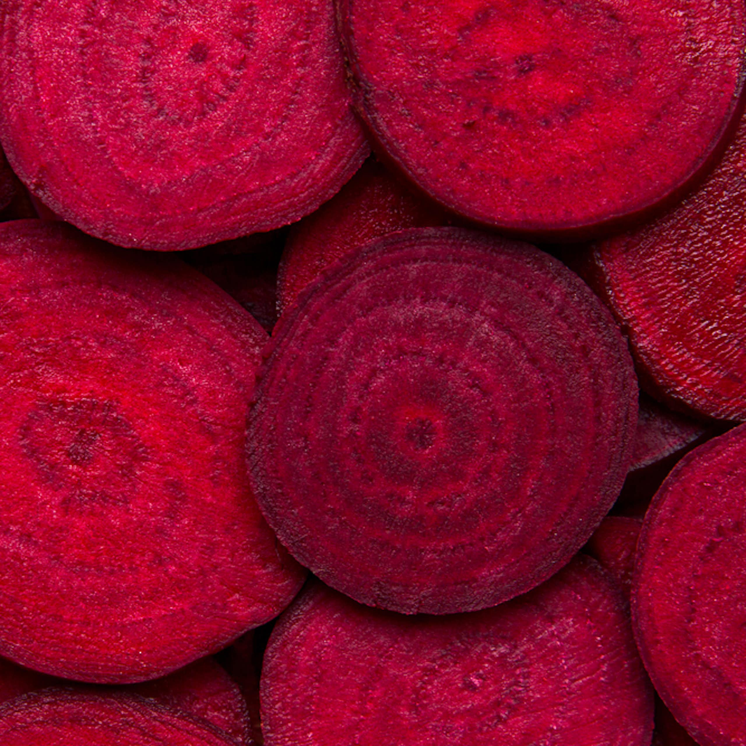 Beetroot slices arranged side by side