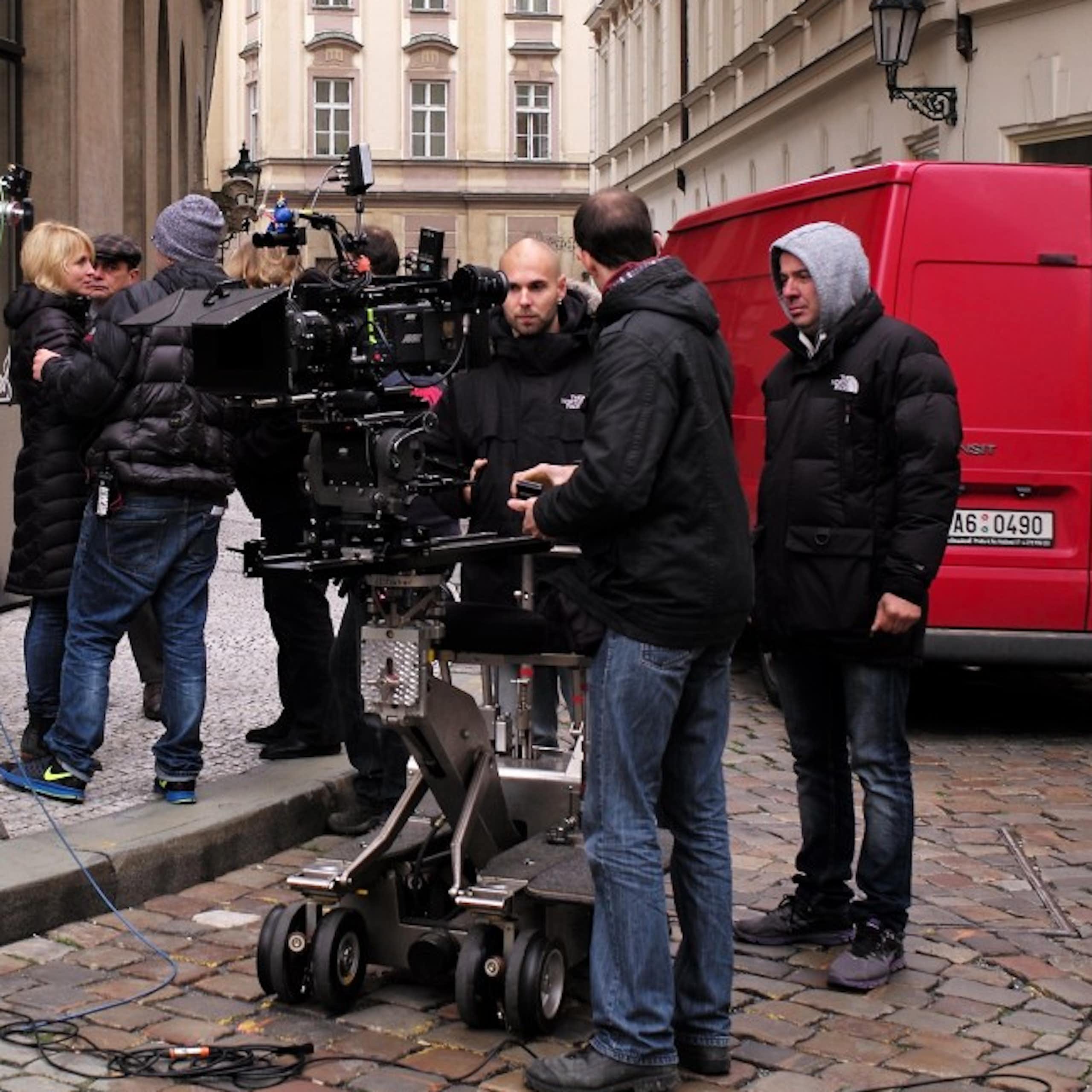 Tournage de film dans les rues de Prague 