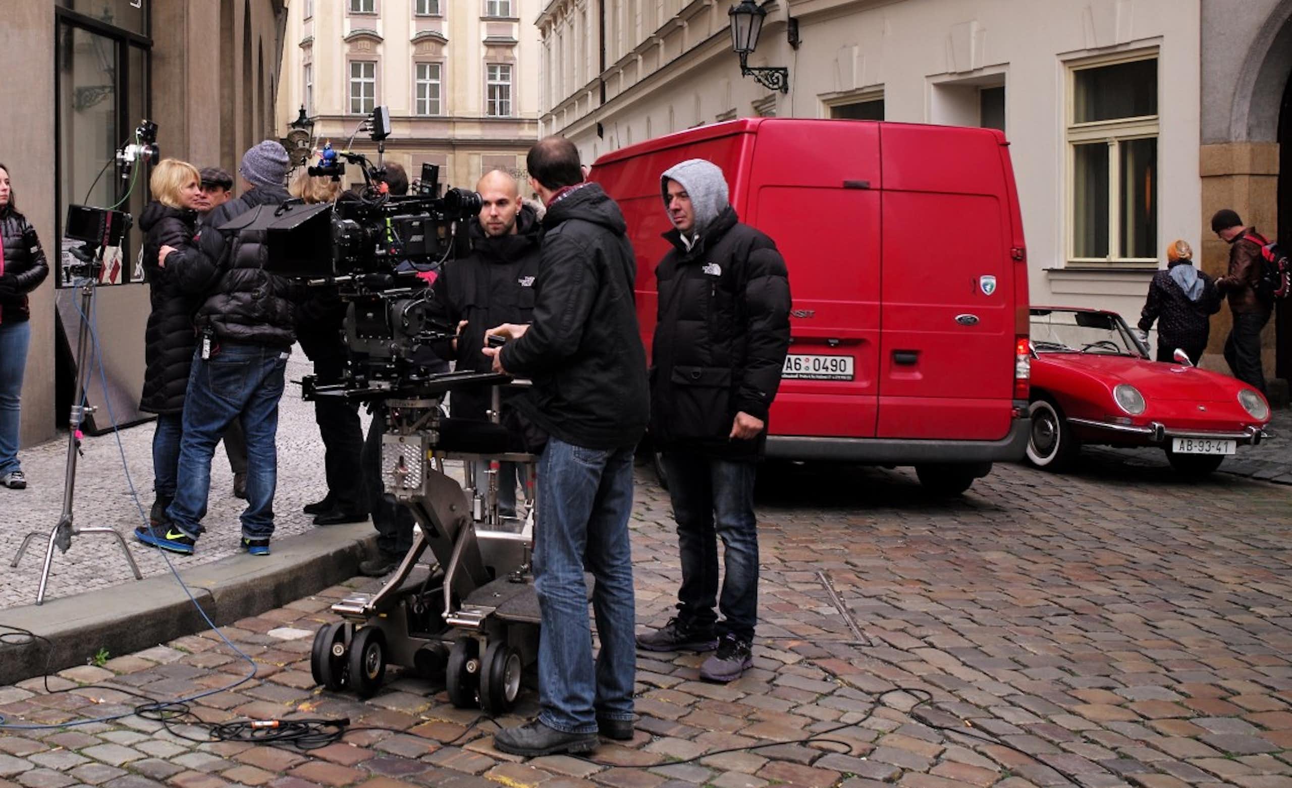 Tournage de film dans les rues de Prague 