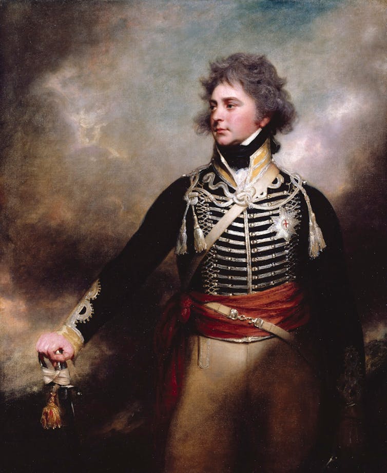 A historical portrait painting of a man.