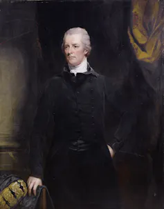 A historical painting of a man.