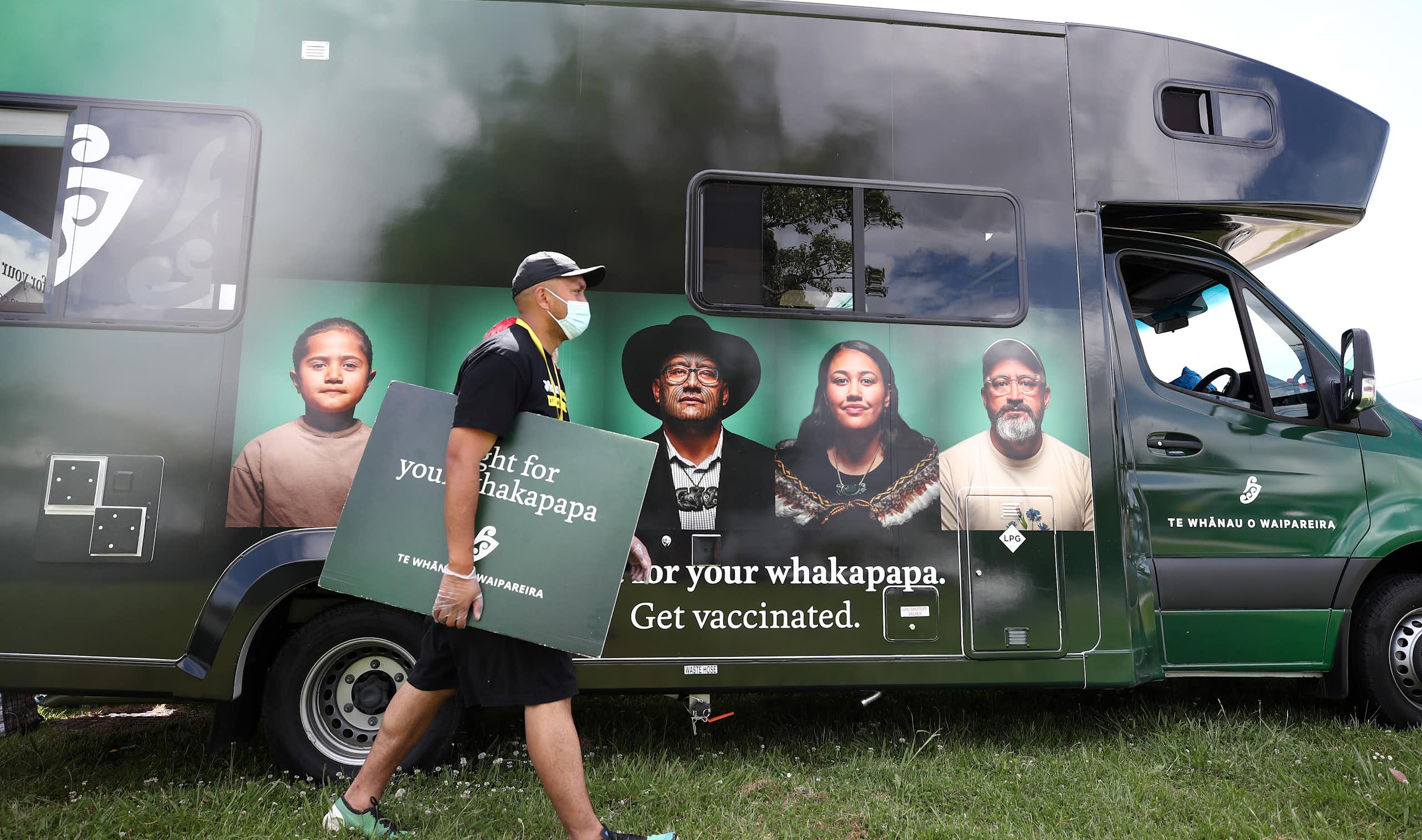 A group of Māori health providers travelling in New Zealand to encourage vaccination.