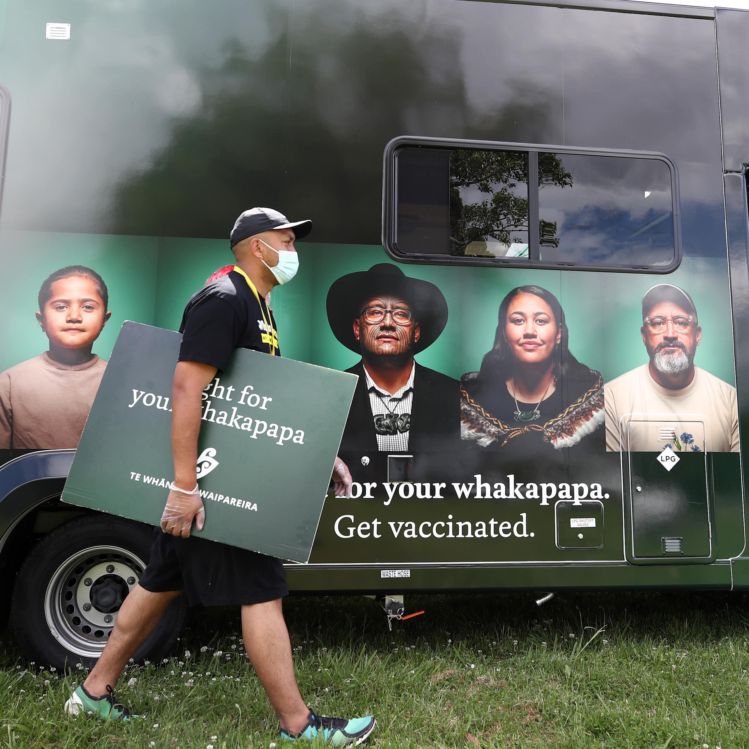 A group of Māori health providers travelling in New Zealand to encourage vaccination.