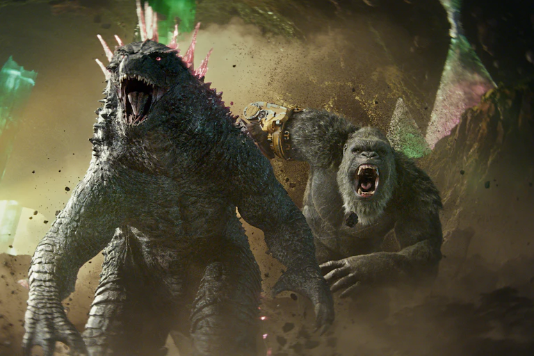 Godzilla and Kong running side by side