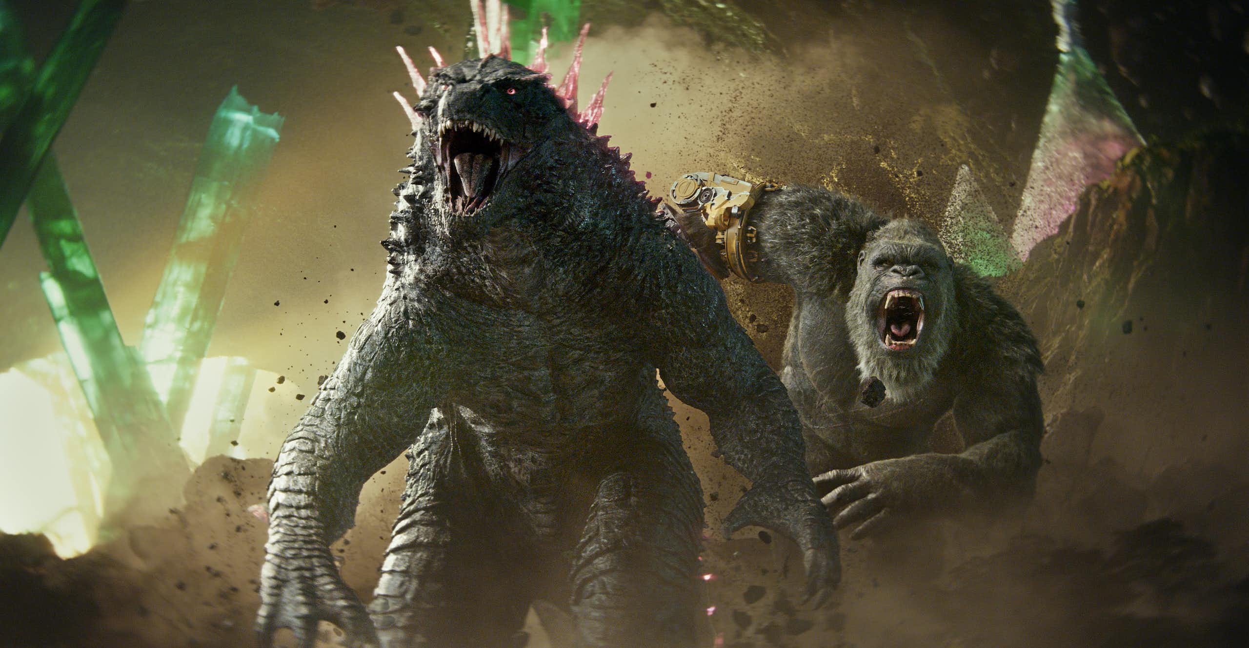 Godzilla and Kong running side by side