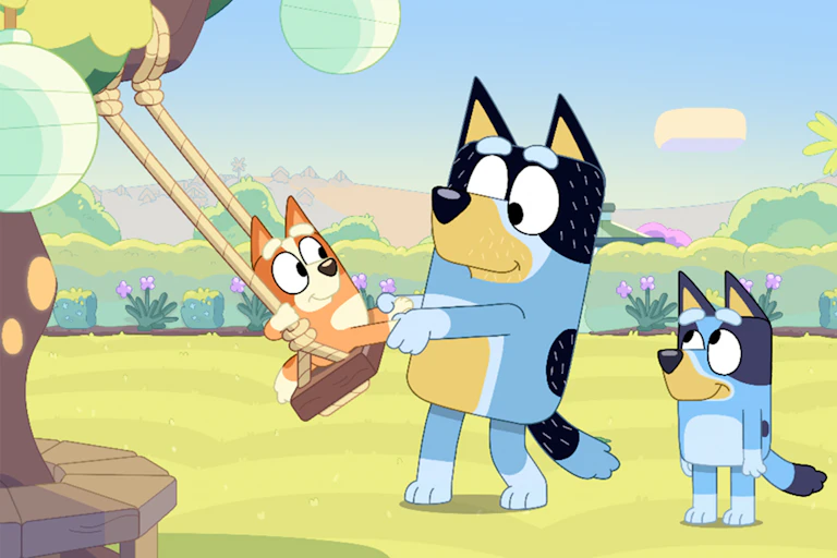 A still from the new Bluey episode.