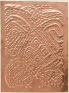 Ritualistic scarification engraved on copper basreliefs