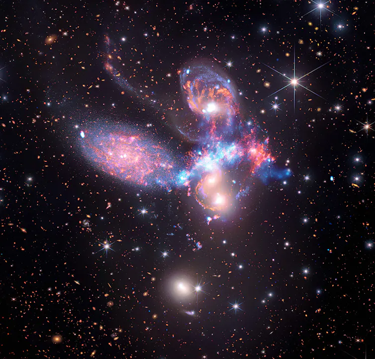 The four galaxies within Stephan’s Quintet.