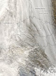 Nubes de polvo sobre algunos países europeos el 31 de marzo de 2022.