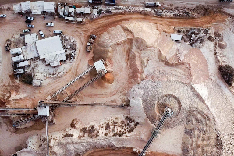 Birds eye view of quarry