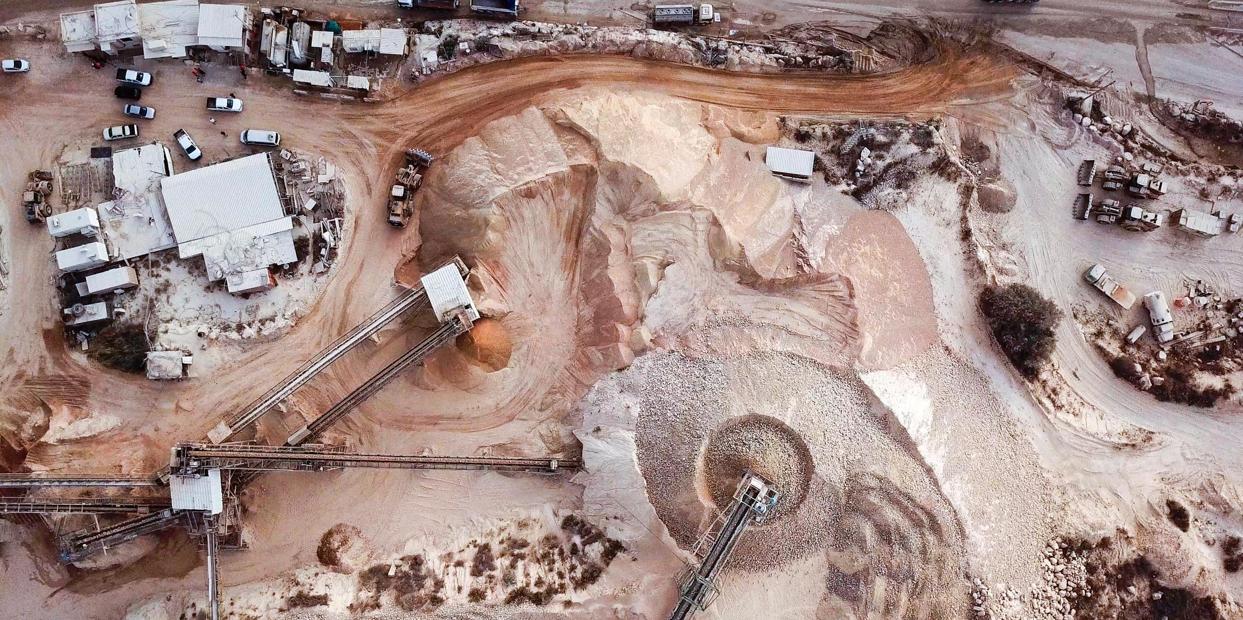 Birds eye view of quarry
