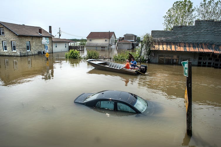 Floods in Illinois, US, in 2019.
