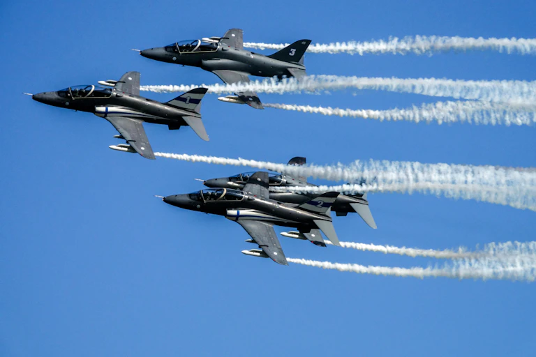 Three aircraft from the Finnish airforce.