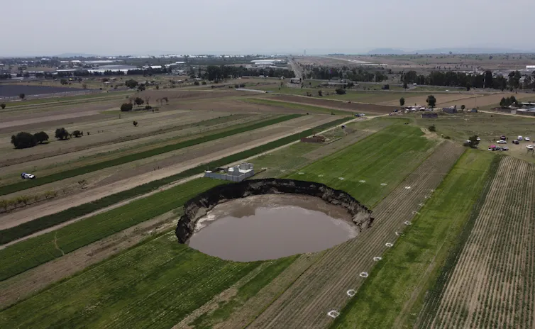 Some sinkholes, like this one in Mexico, can get very big.