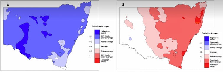 Map of Upper Hunter region showing drought indicators in December 2023
