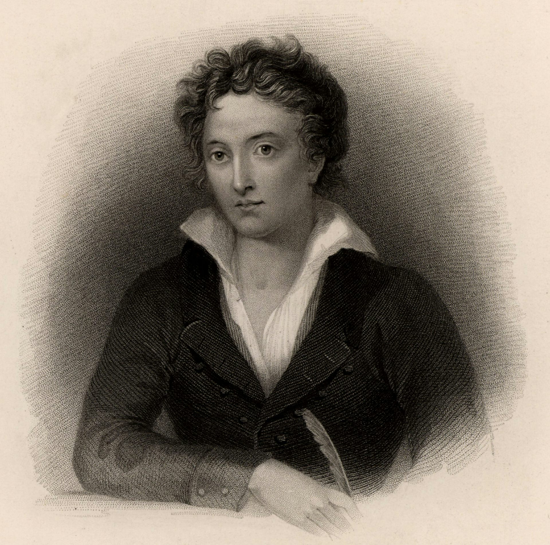A Regency period etching of Percy Bysshe Shelley.