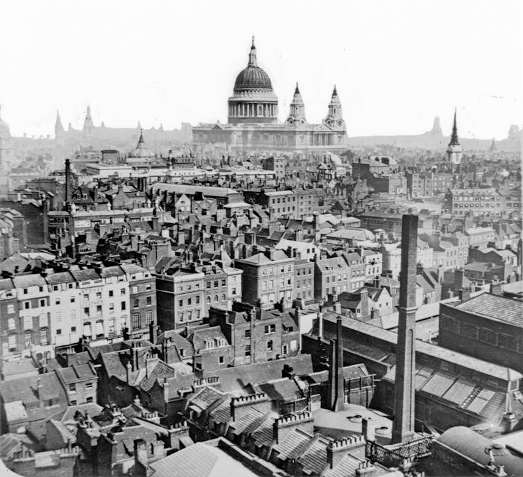 An archival photograph of 19th-century London.
