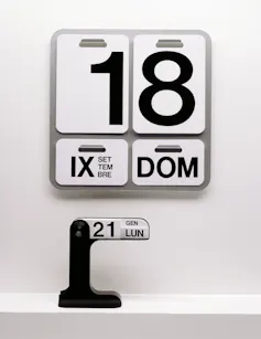 Enzo Mari's Perpetual wall calendar (1963) and perpetual table calendar (1966).