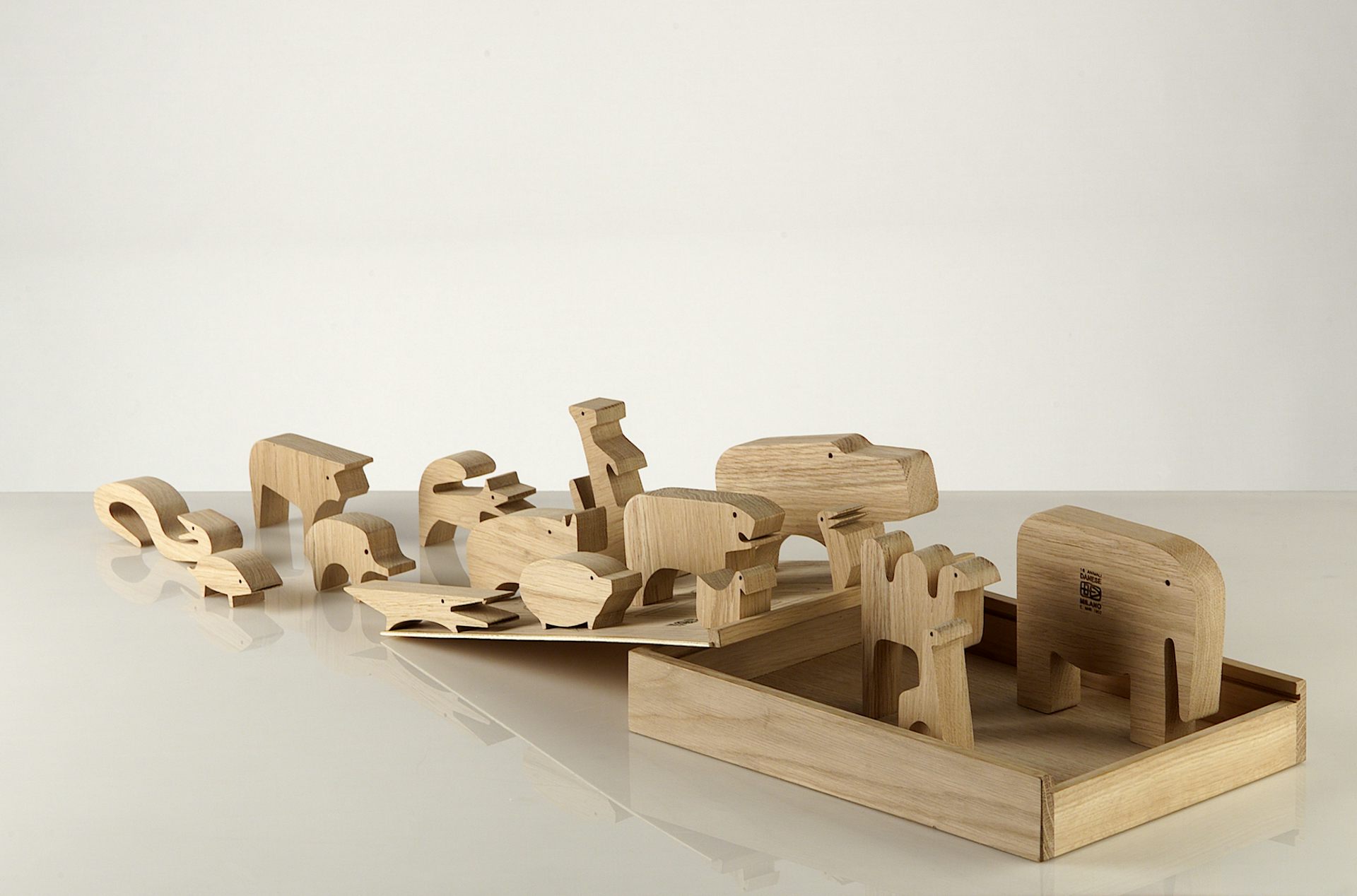 A wooden puzzle of animals that tessalate
