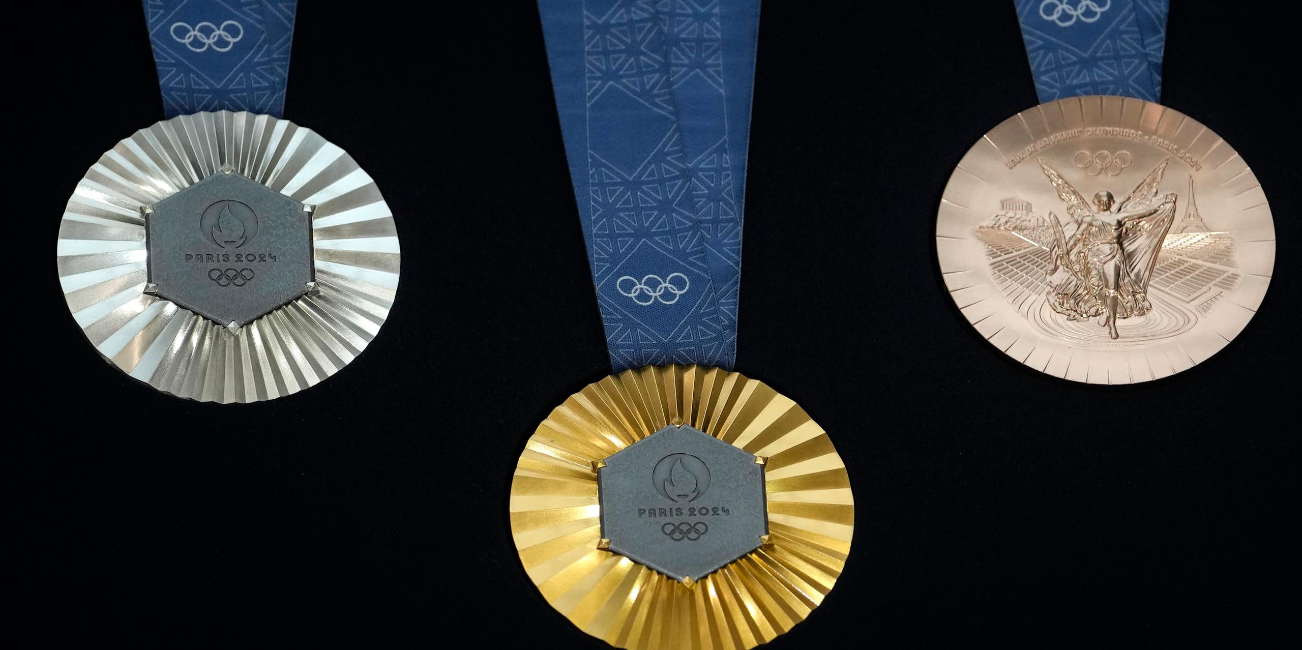 The Paris 2024 Olympic medals are showcased