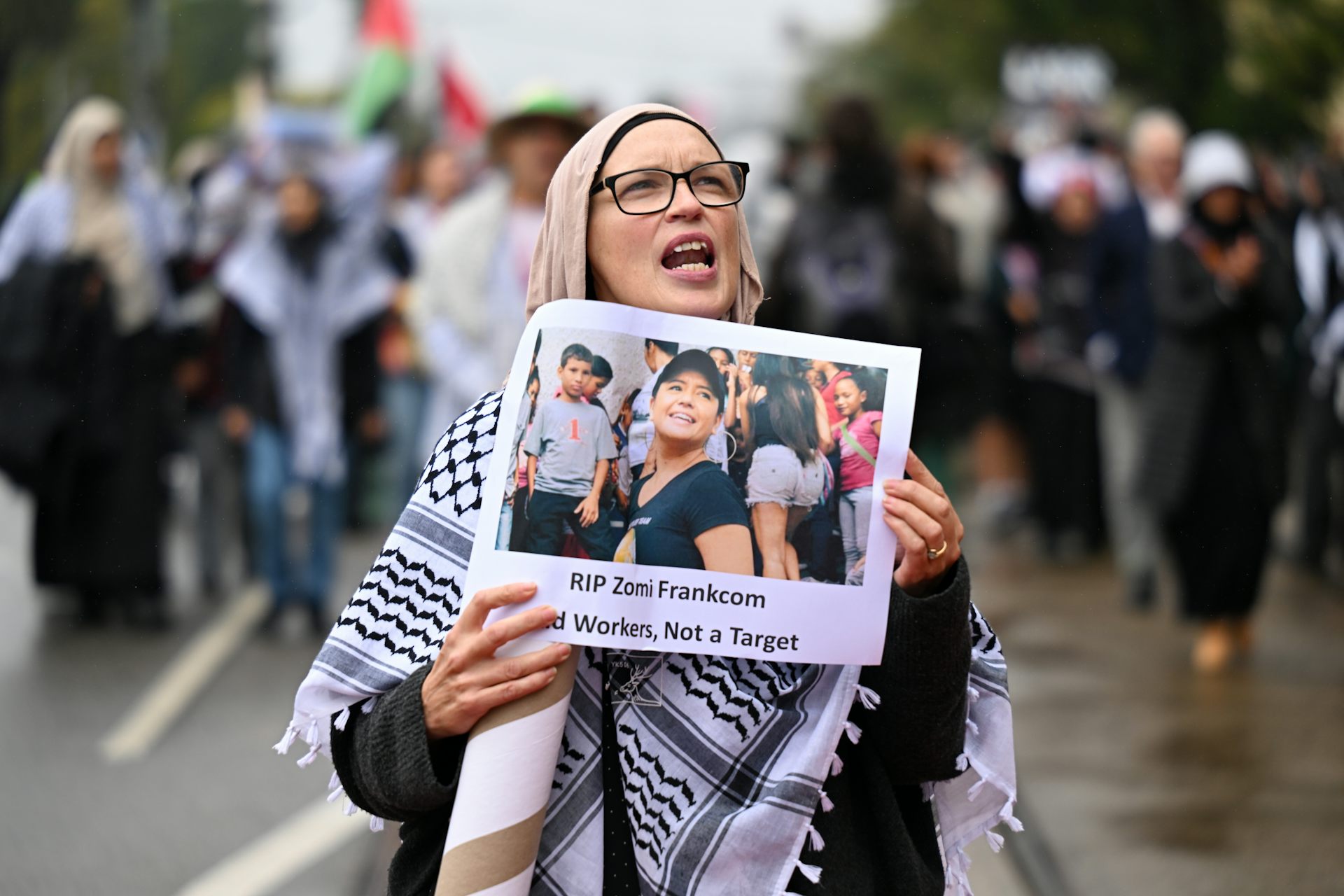 Protest in Melbourne in support of Palestine.