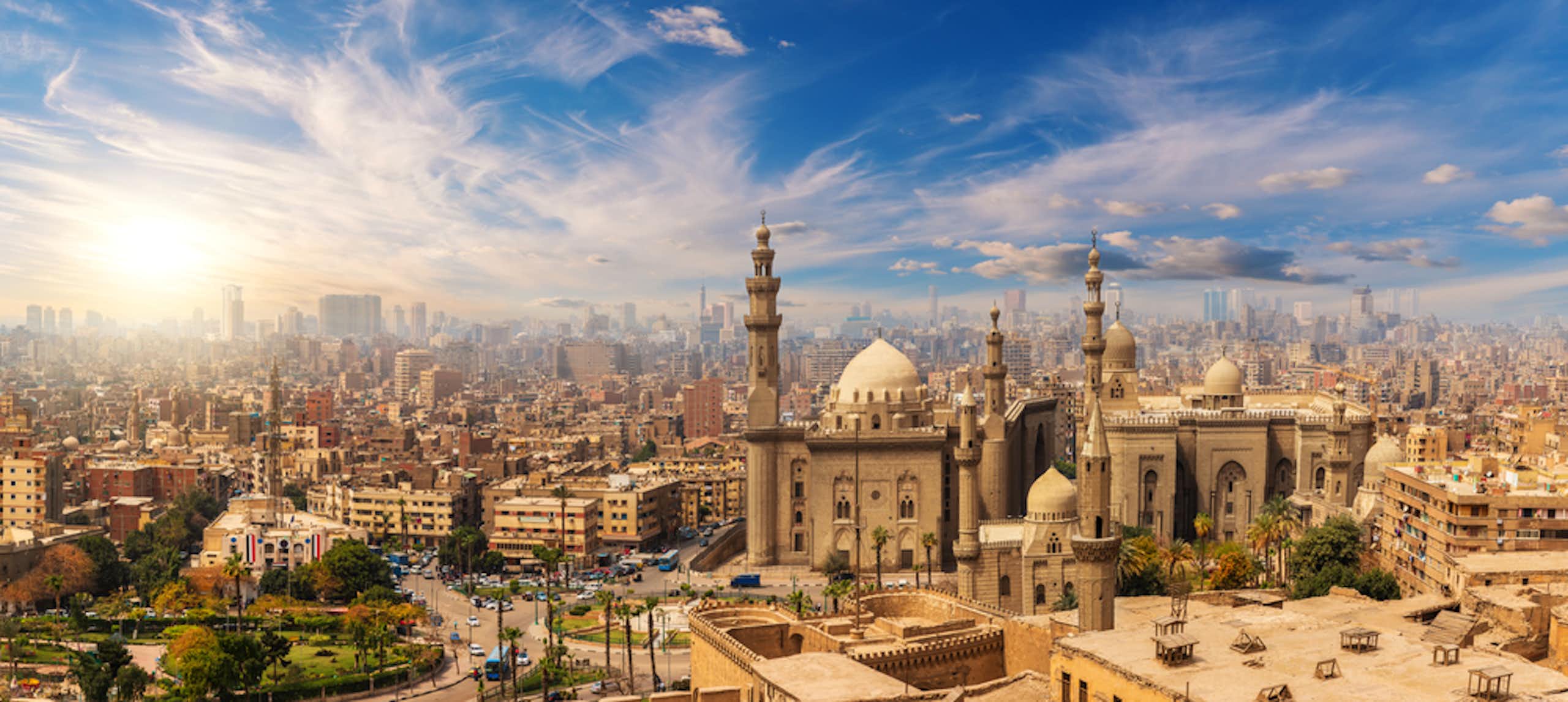 The city of Cairo, with very few trees, and a blazing sun