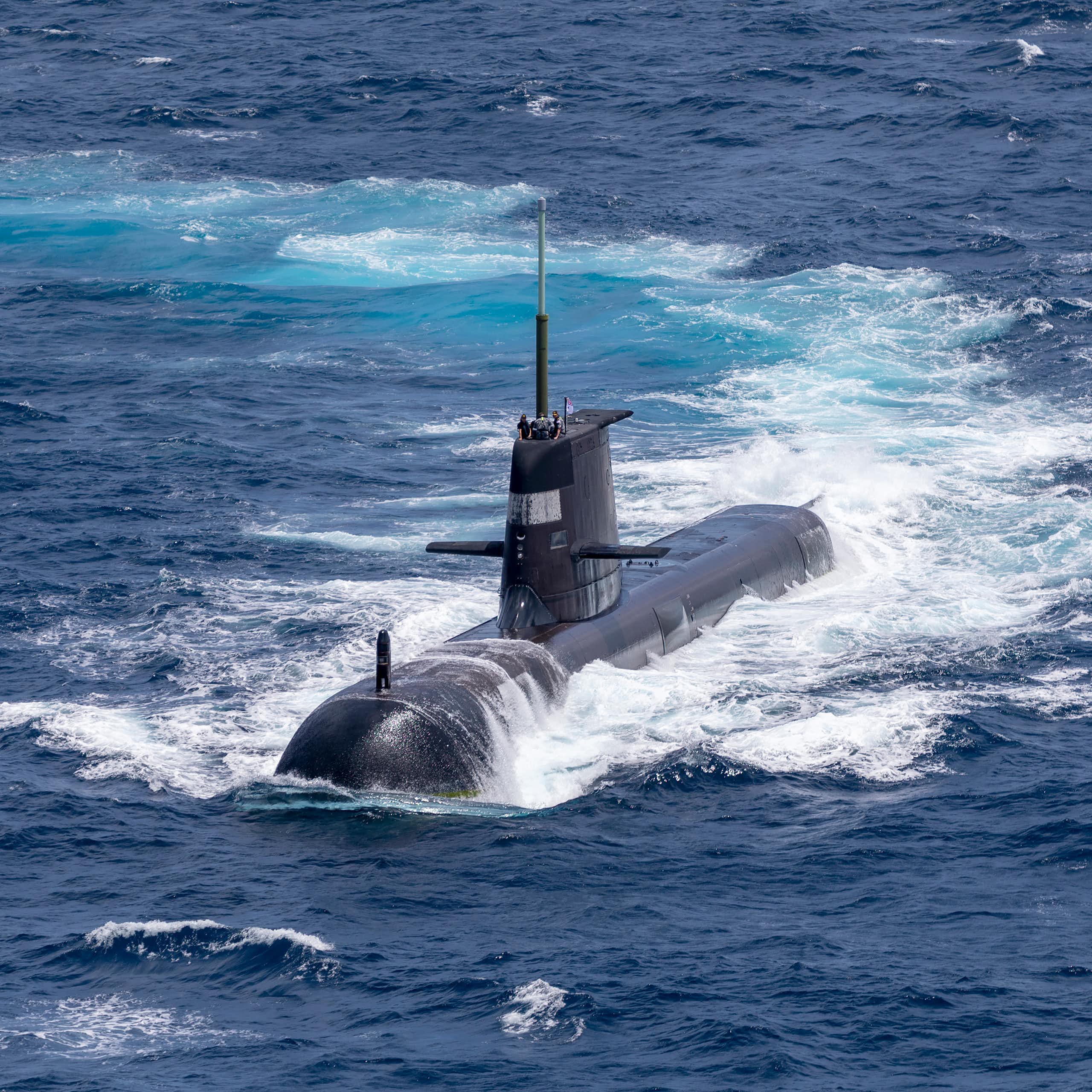Submarine on sea surface