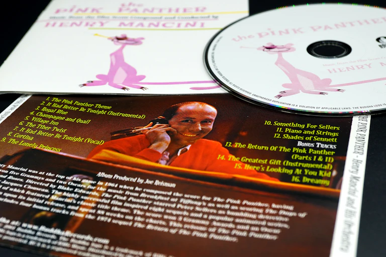 Imagen de la carátula del álbum de 'La pantera rosa', compuesto por Henry Mancini.