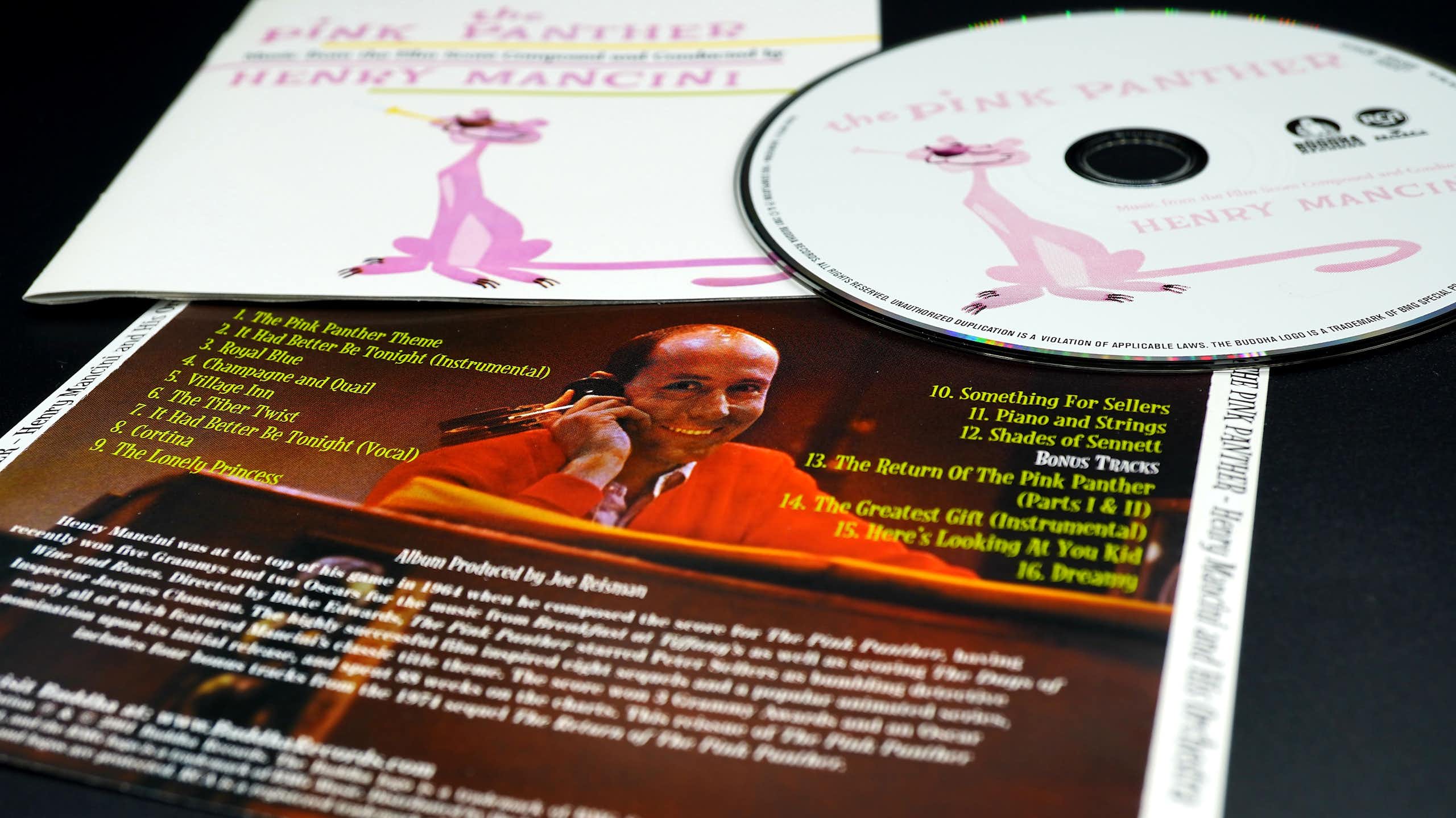 Imagen de la carátula del álbum de 'La pantera rosa', compuesto por Henry Mancini.