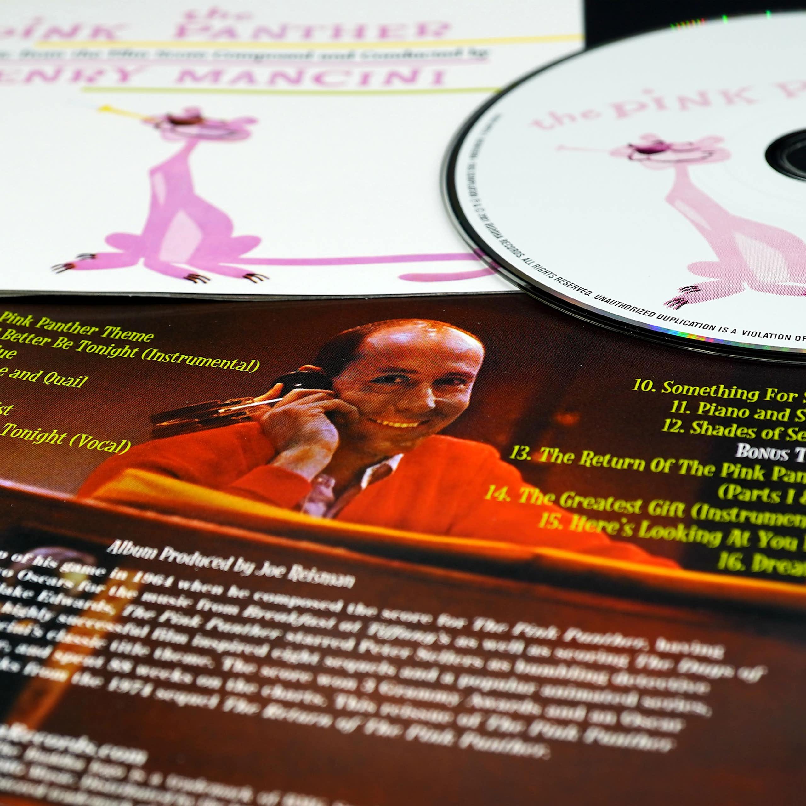 Imagen de la carátula del álbum de 'La pantera rosa', compuesto por Henry Mancini.