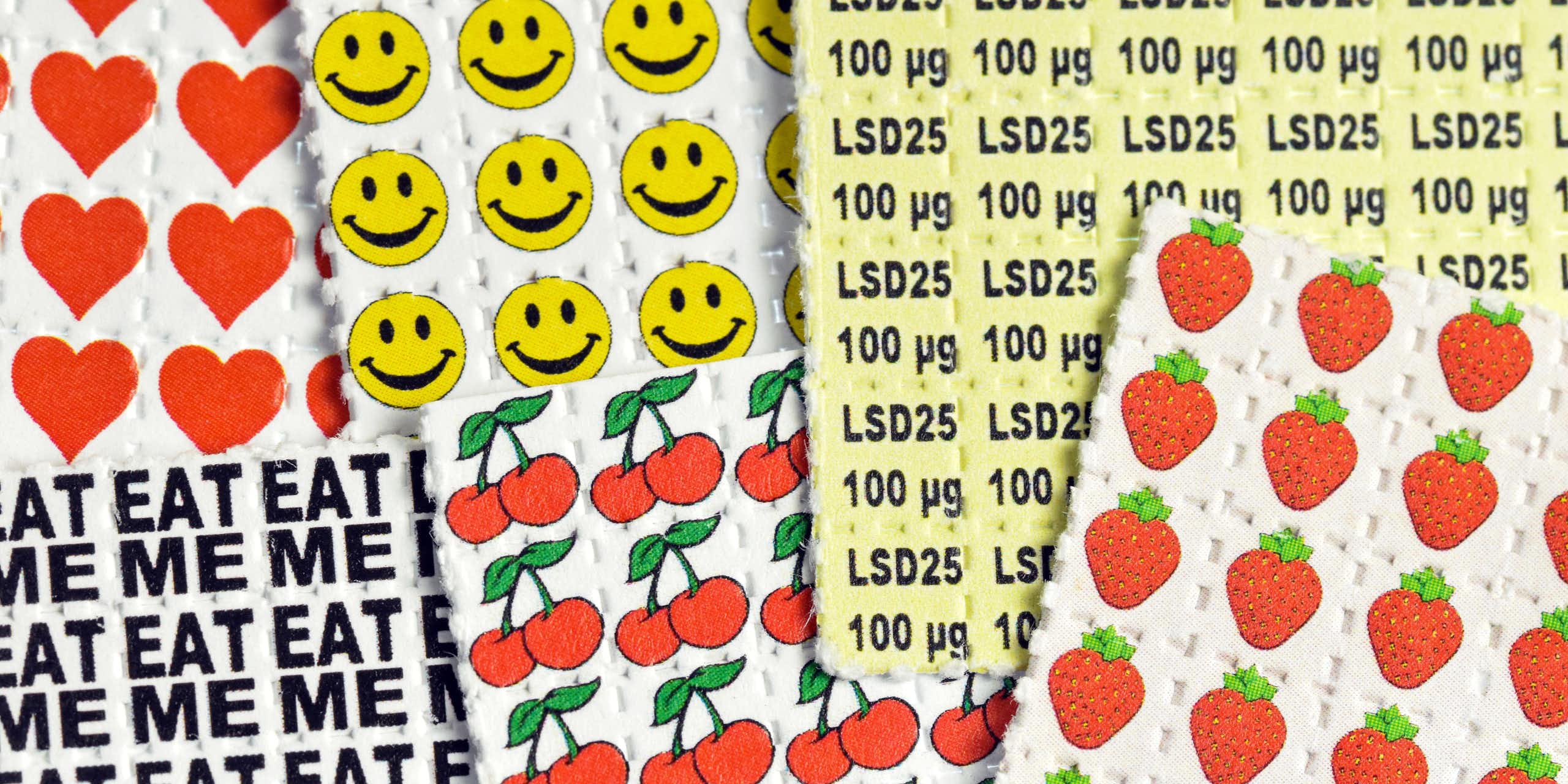 Sheets of LSD blotters