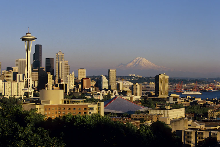 A photograph of skyscrapers