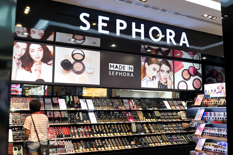 Display stand in a Sephora store
