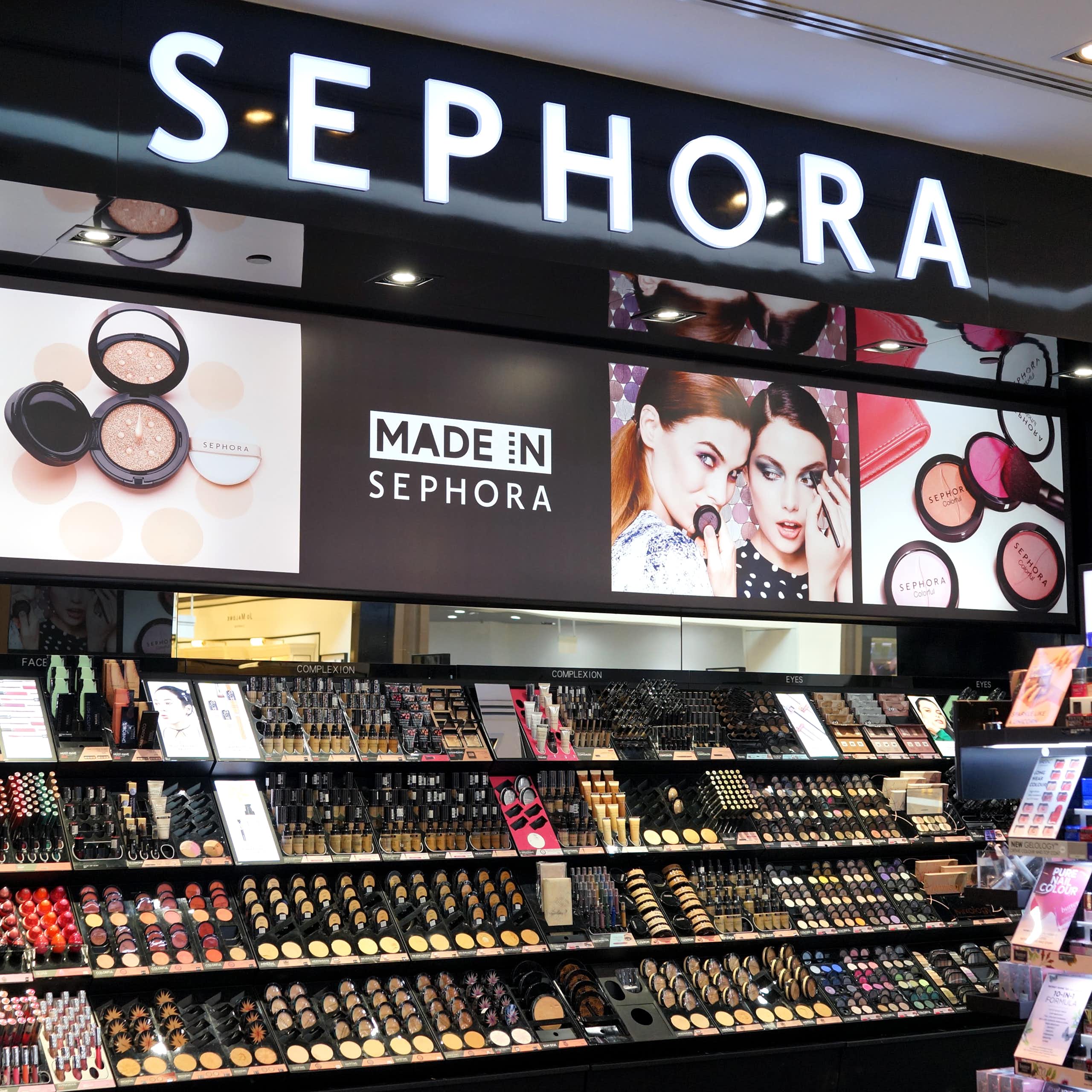 Display stand in a Sephora store
