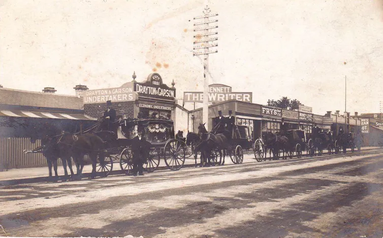 Funeral procession, Melbourne, early 1900s