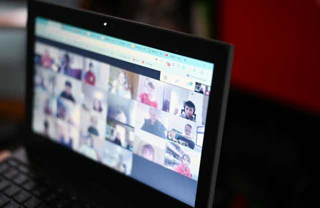 introduction about online education A Zoom meeting of school students