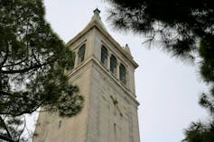 Clock tower at University of California Berkeley campus