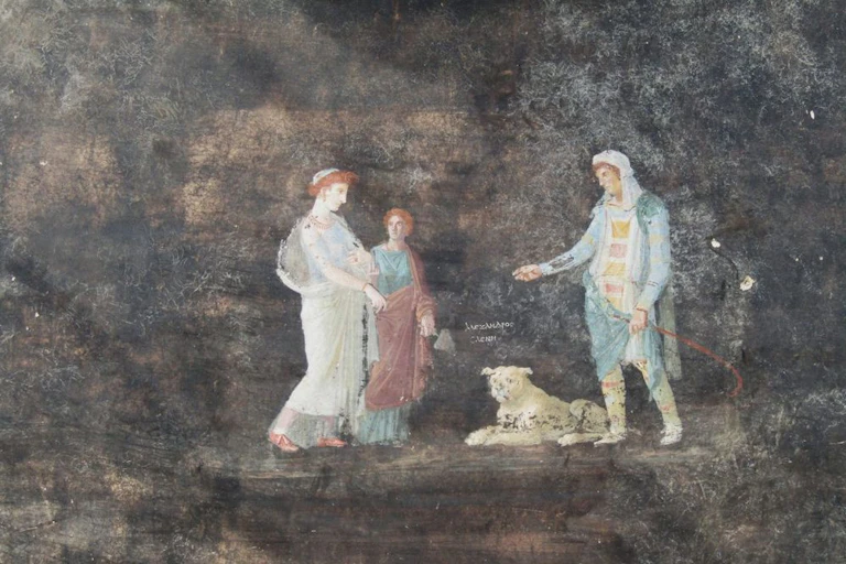 Helen of Troy, Paris and a dog.