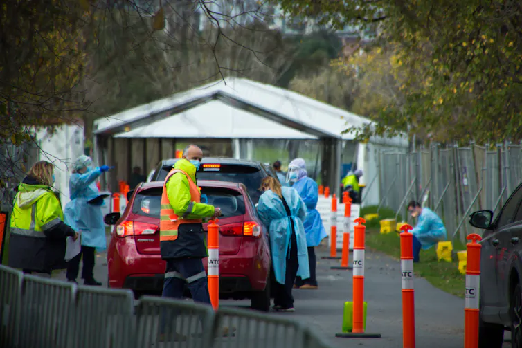 Drive-through COVID testing