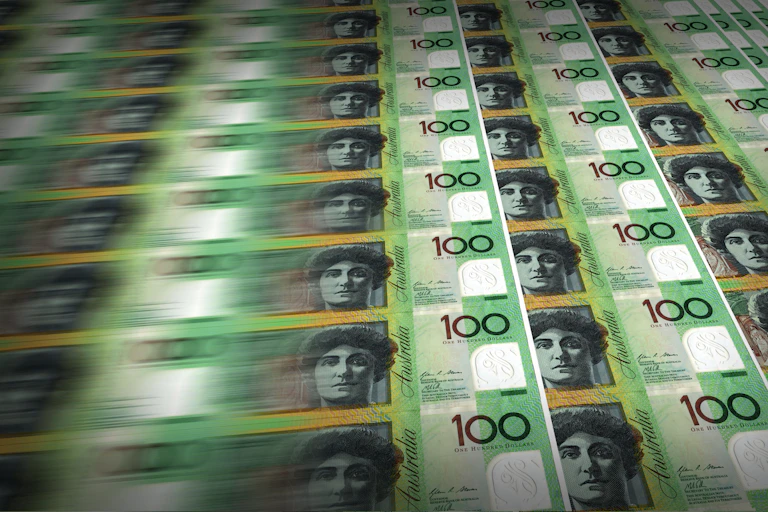 Photo of $100 notes being printed