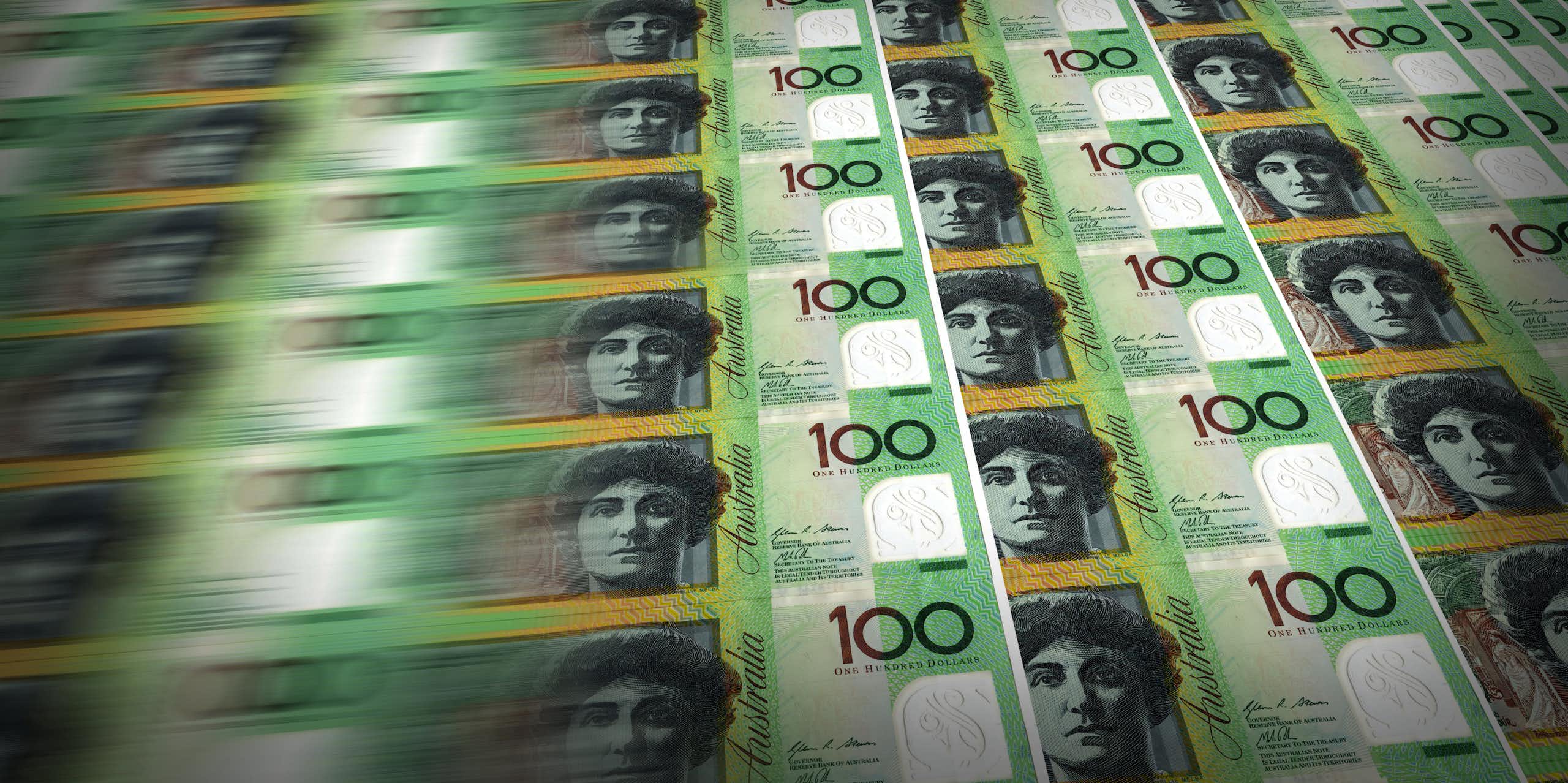 Photo of $100 notes being printed