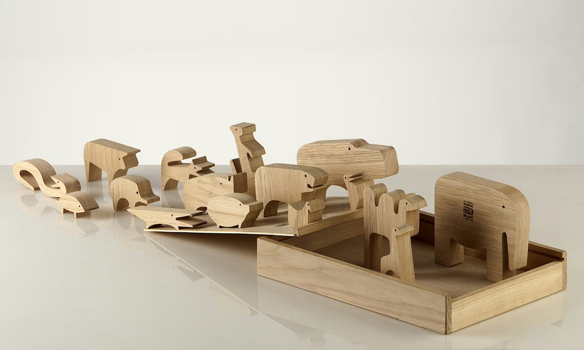 A wooden puzzle of animals